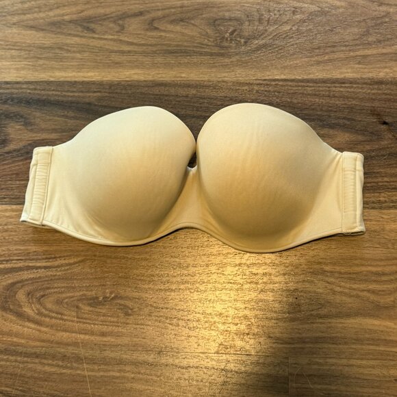 Cacique Tan Bra Womens Size 44C Smooth Boost Strapless Multi-Way Excellent Condi - Picture 1 of 5